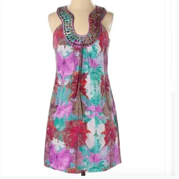 Laundry By Shelli Segal Dresses & Skirts - Laundry Embellished Sheath Silk Blend Dress Size 2